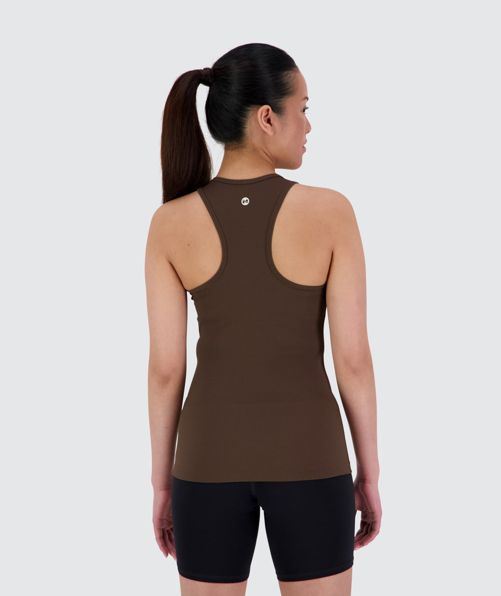 Women's ribbed tank top #color_coffee-bean