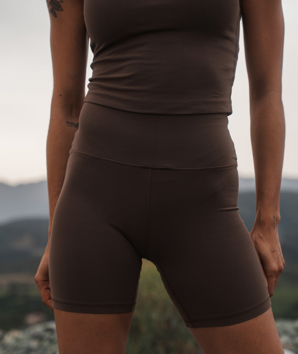 Supersoft shorts for women, Model 176 cm / size S#color_coffee-bean