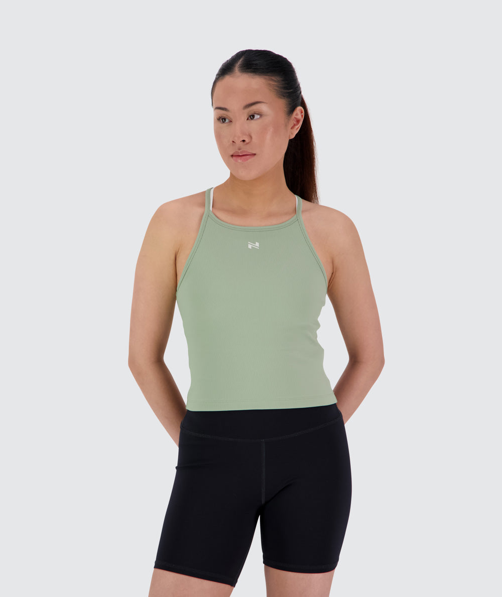 strappy ribbed top, Model 160 cm / Size XS#color_pistachio