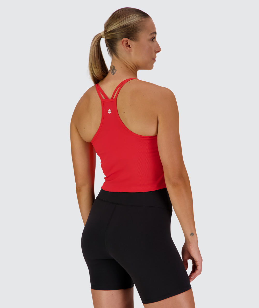 Women's Strappy Top, Model 176cm / size S#color_candy-red