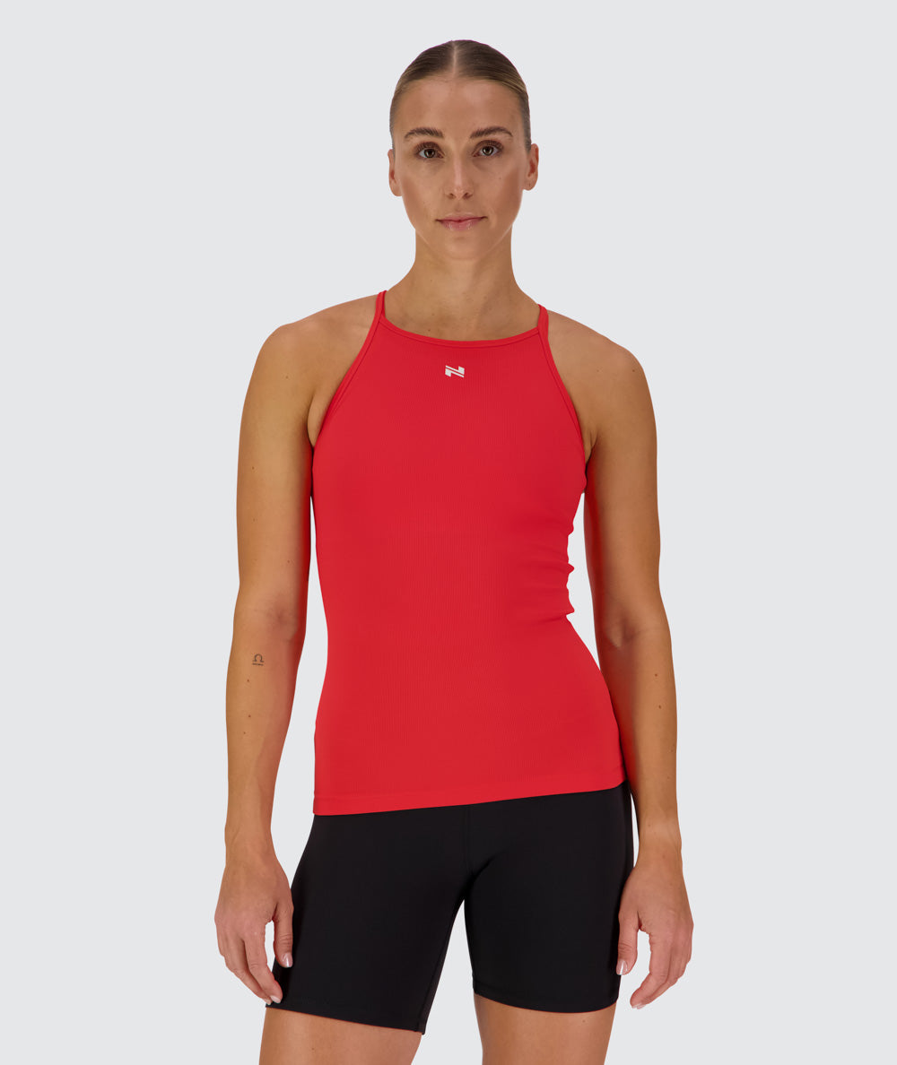 Women's Strappy Top, Model 176cm / size S#color_candy-red