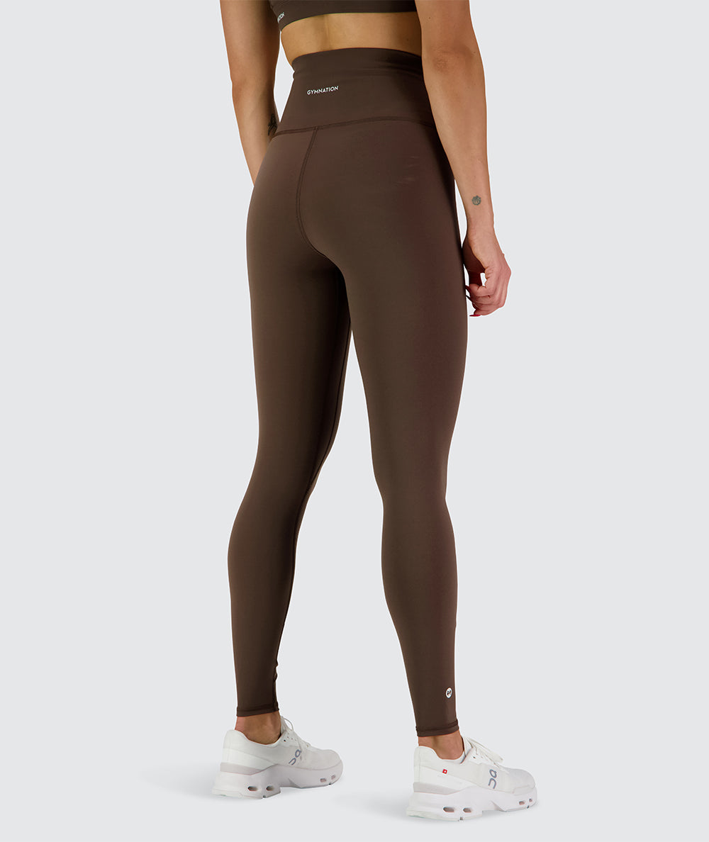Training tights for tall women, Model 176 cm / size S#color_coffee-bean