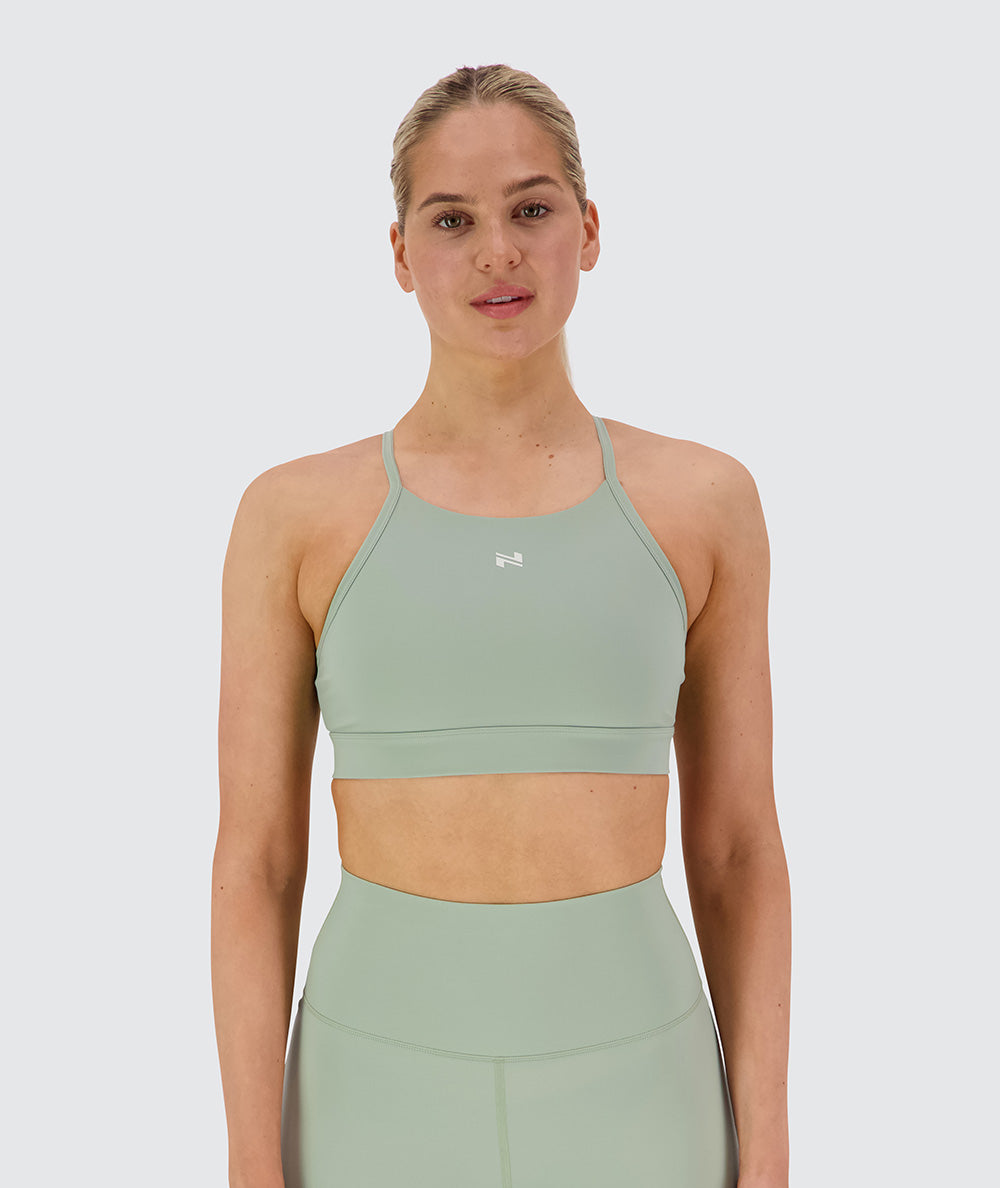 Training sports bra, Model 173 cm / size S#color_pistachio