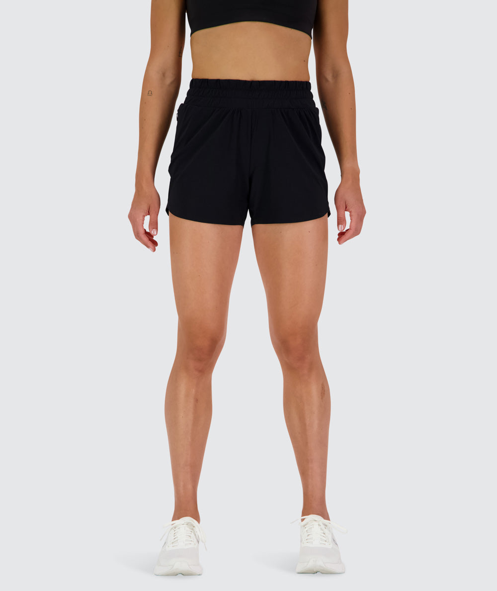Women's shorts for running, Model 176 cm / size S#color_black
