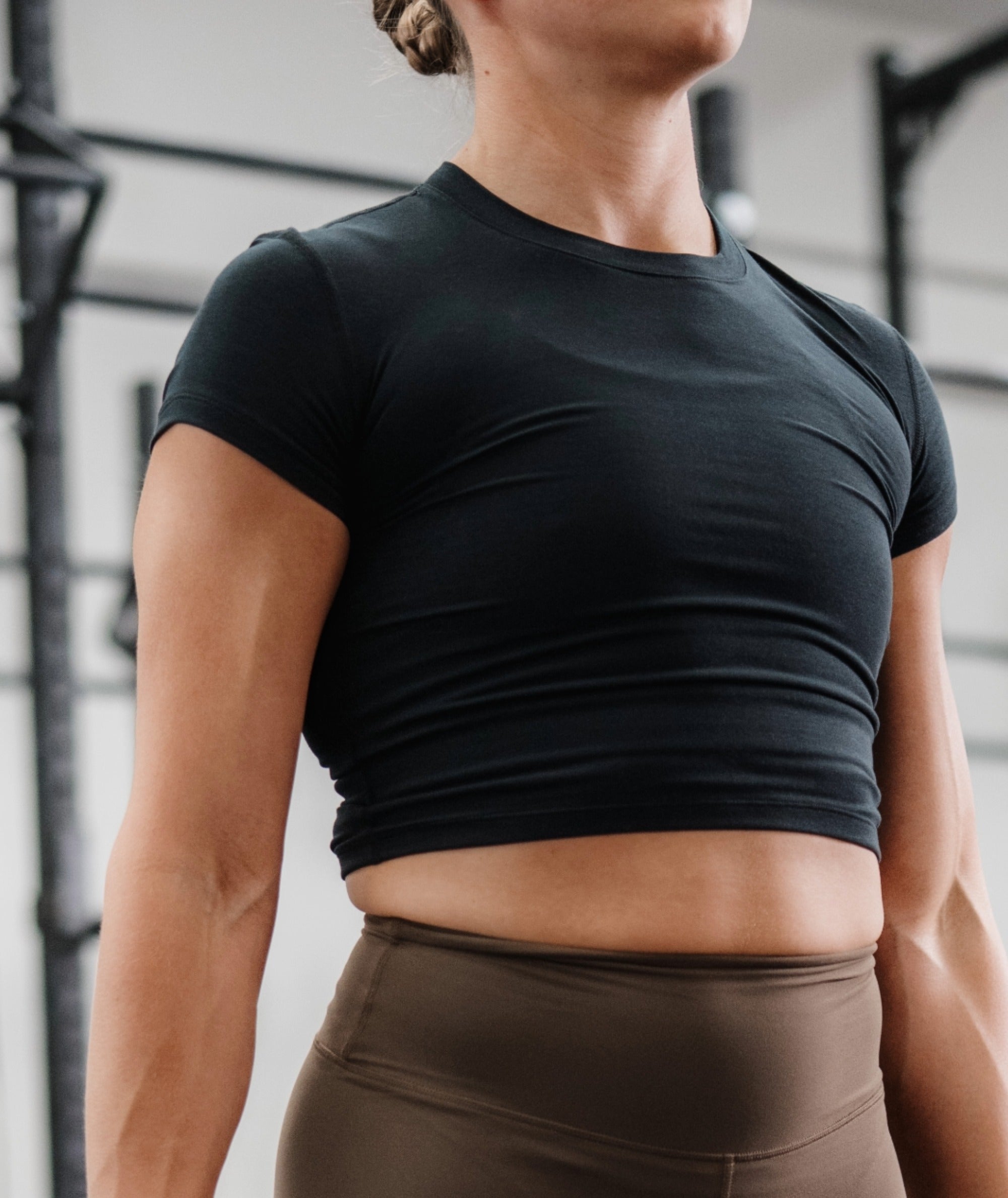Women's Cropped Short sleeve #color_black