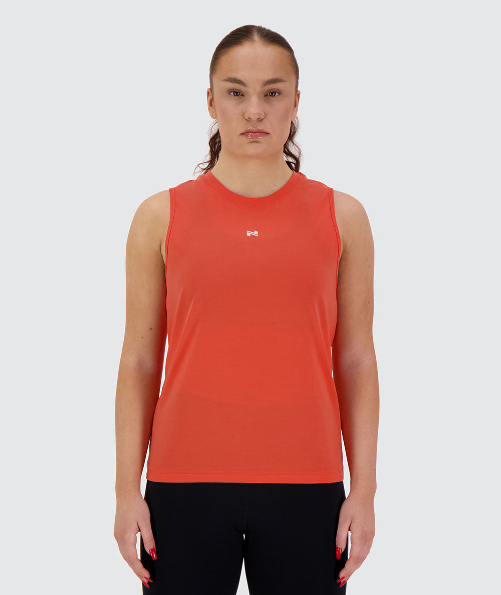 women's muscle tank top #color_poppy-red