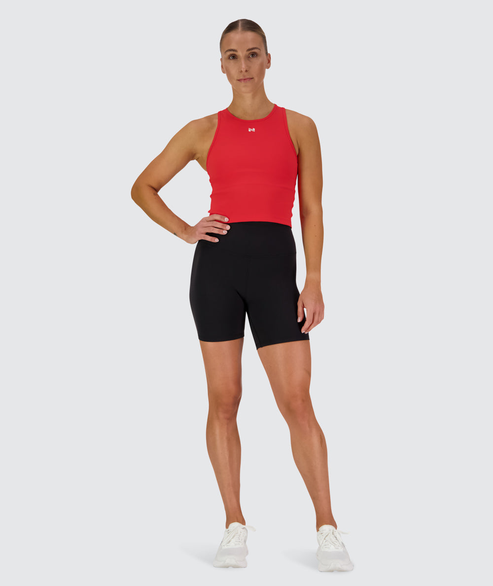 Women's ribbed Top, Model 176cm / size S#color_candy-red