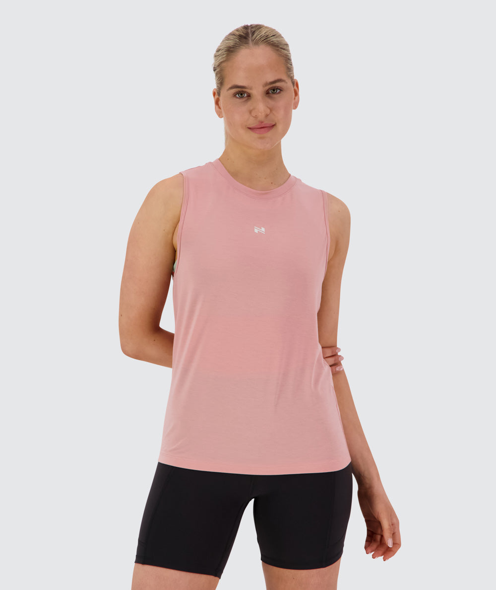 Women's muscle tank top, Model 173 cm / size S#color_mauve-pink