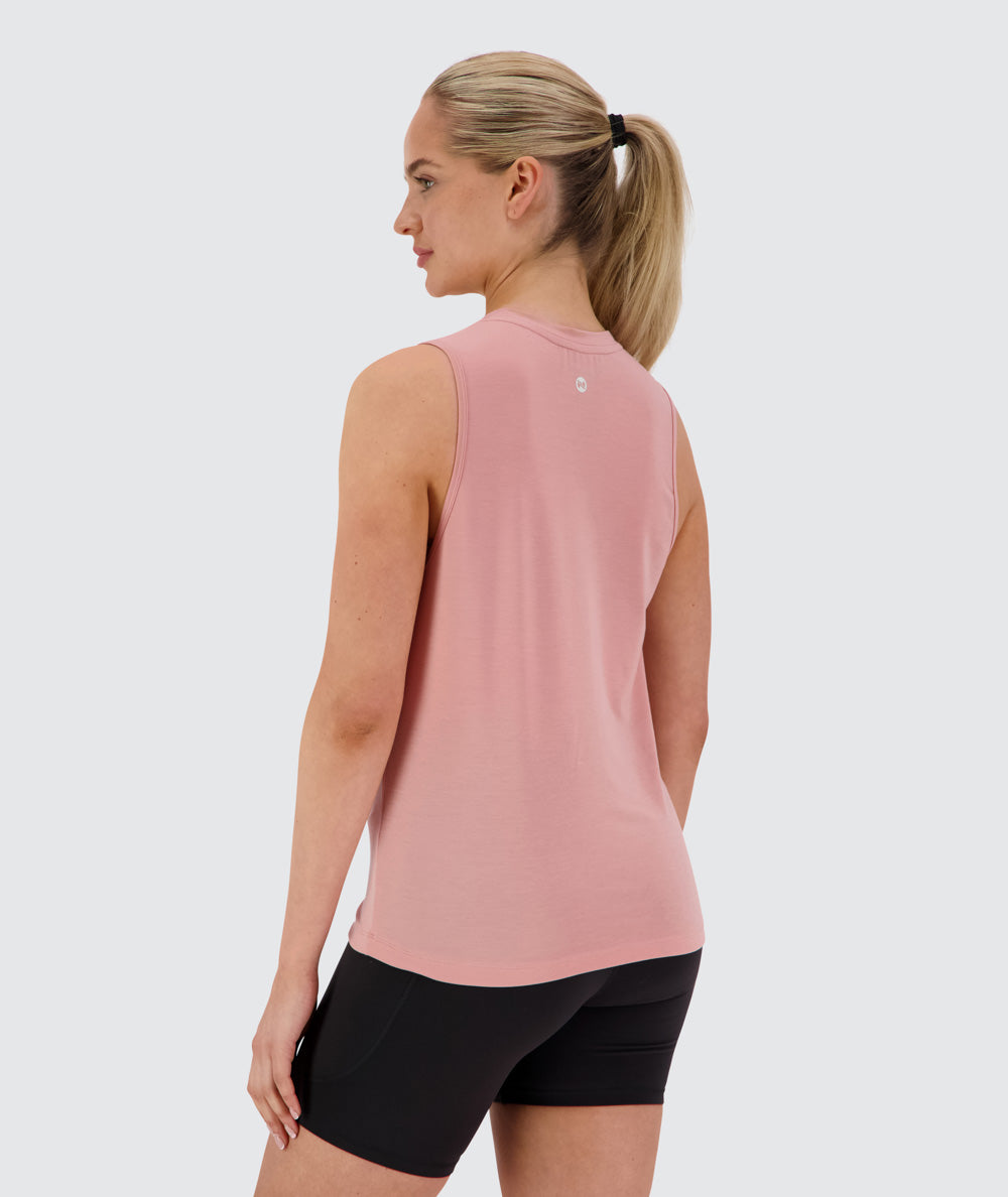 Women's muscle tank top, Model 173 cm / size S#color_mauve-pink