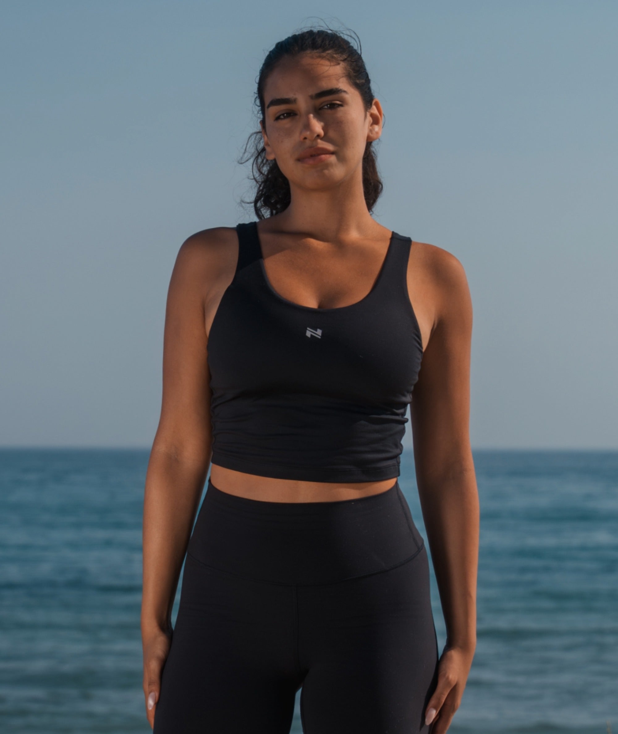 ComfyKnit bra top, Model size M #color_black