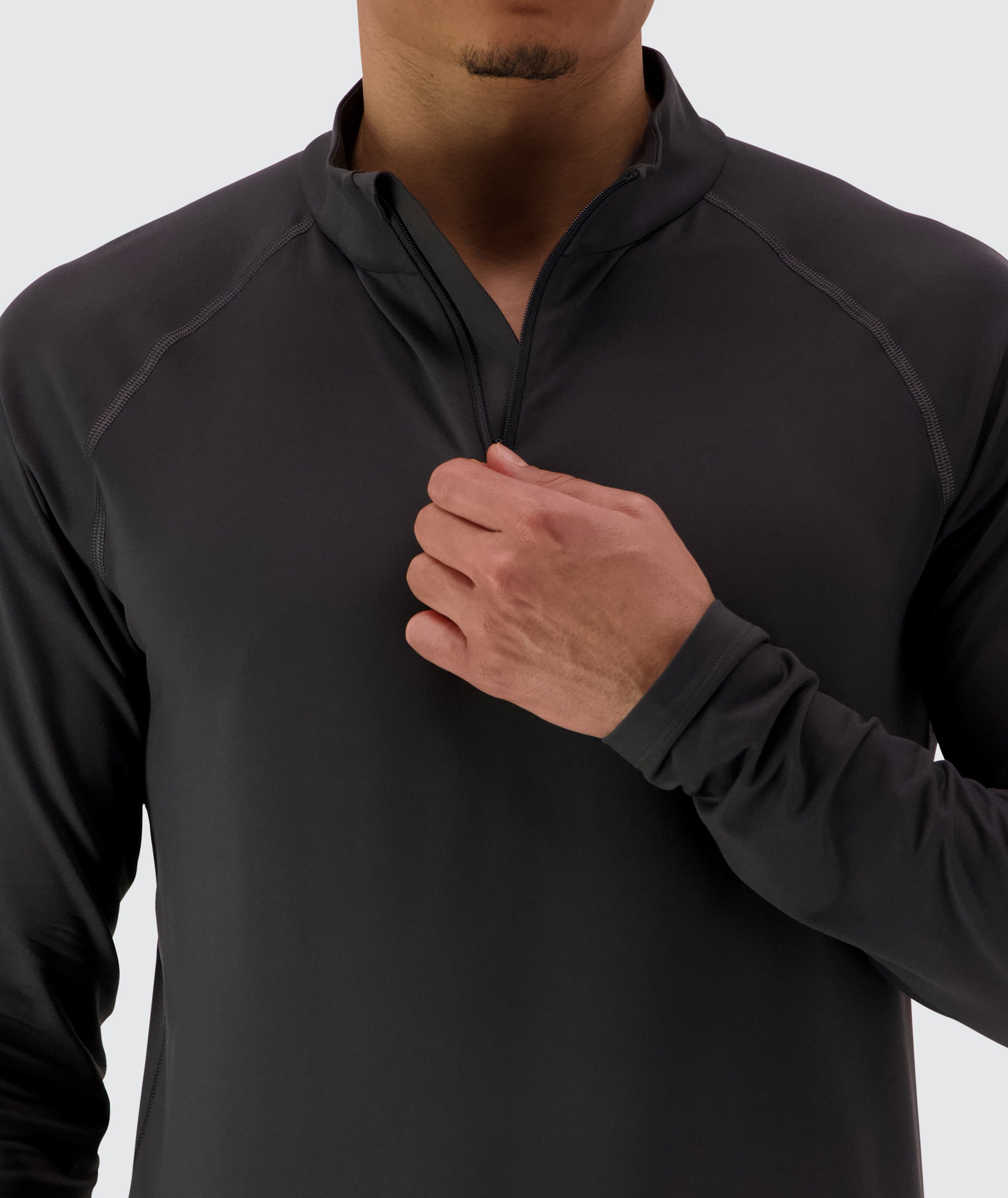 Men's light and sporty half-zip #color_gravel-grey