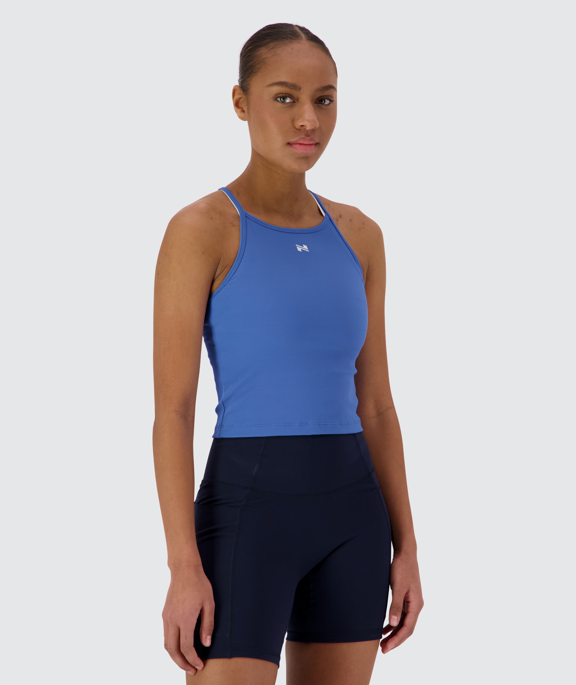 strappy ribbed crop top #color_blue-blaze