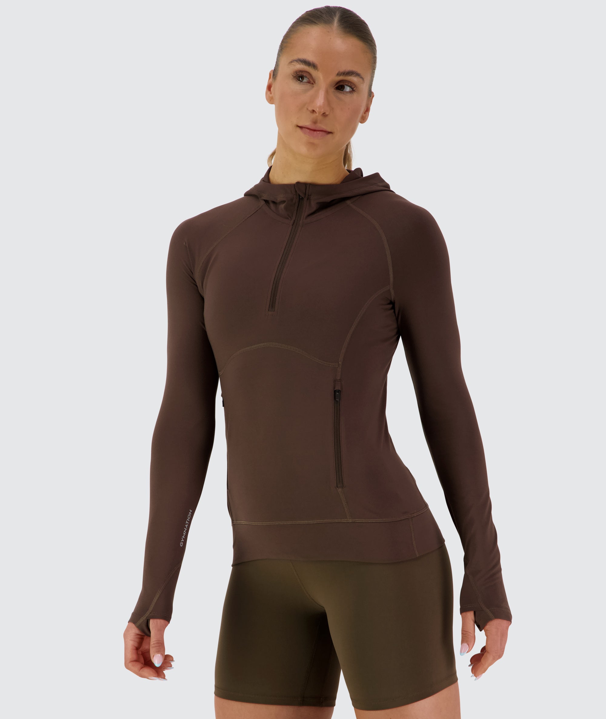 Women's comfy hoodie for training #color_coffee-bean