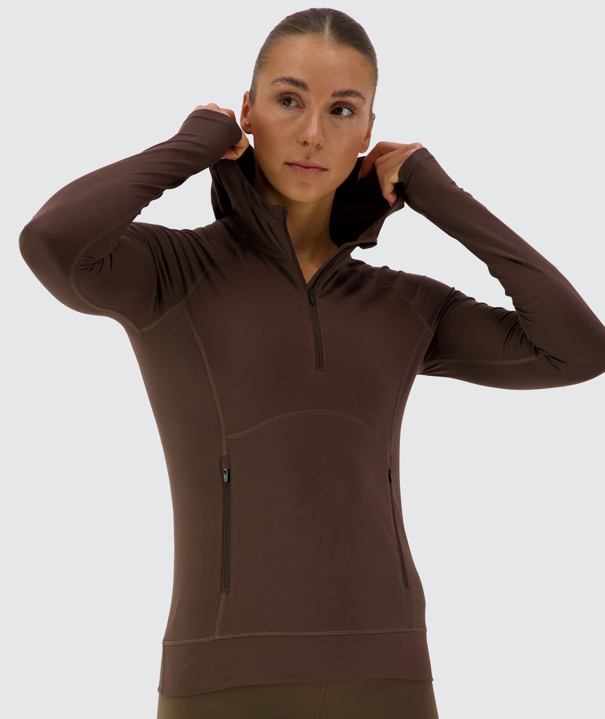 Women's comfy hoodie for training #color_coffee-bean