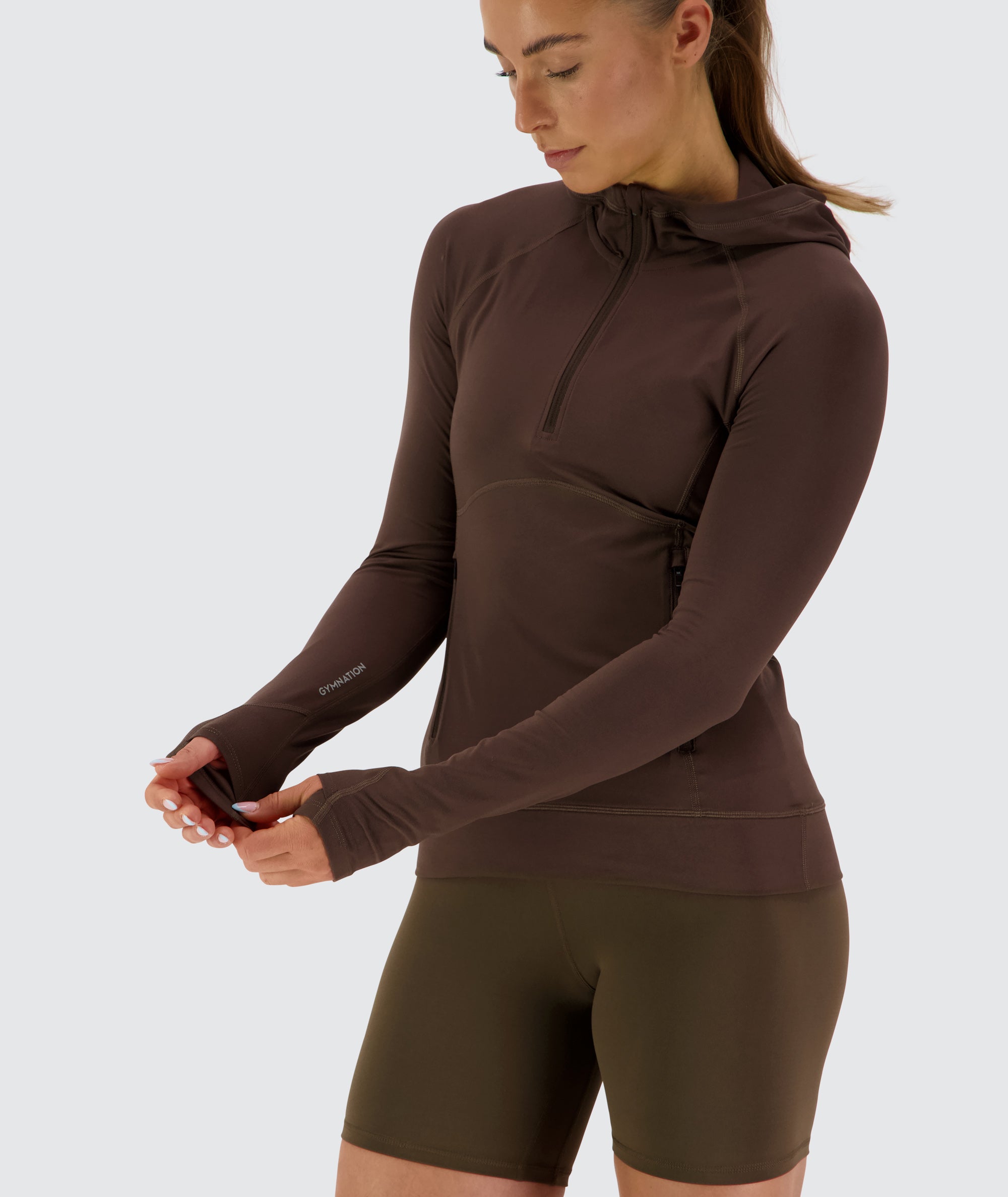 Women's comfy hoodie for training #color_coffee-bean