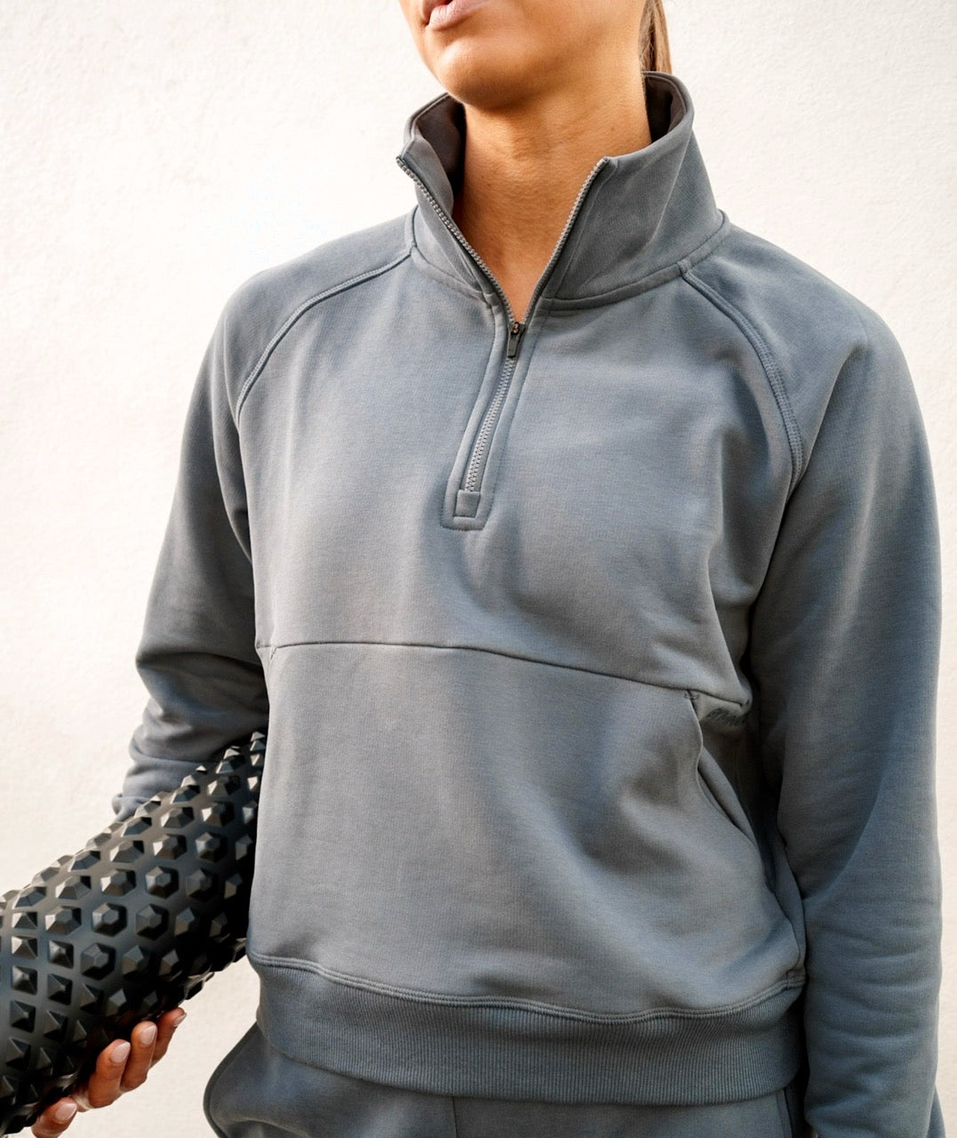 Women Half-Zip Sweater #color_dark-grey