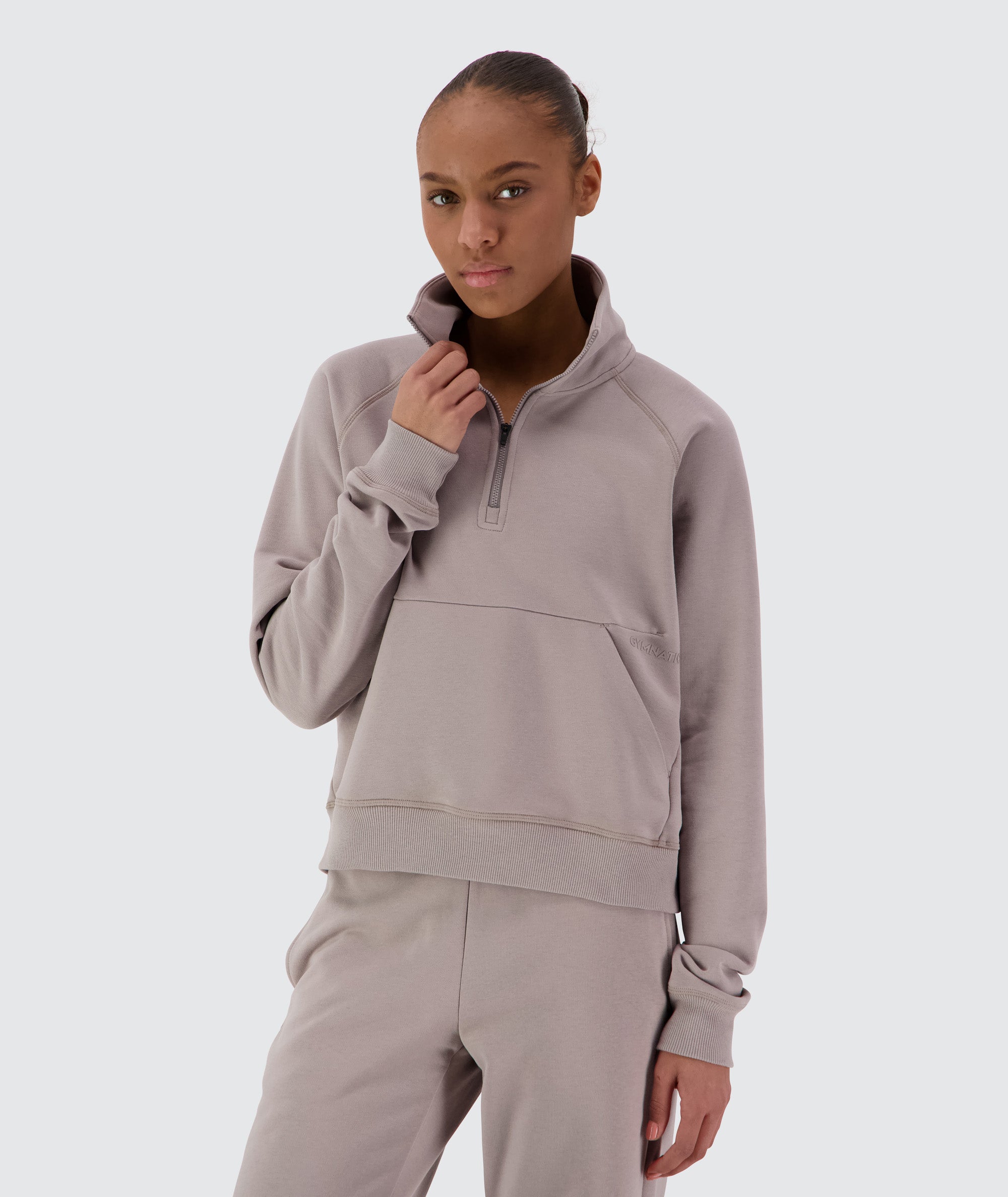 Women Half-Zip Sweater #color_sand