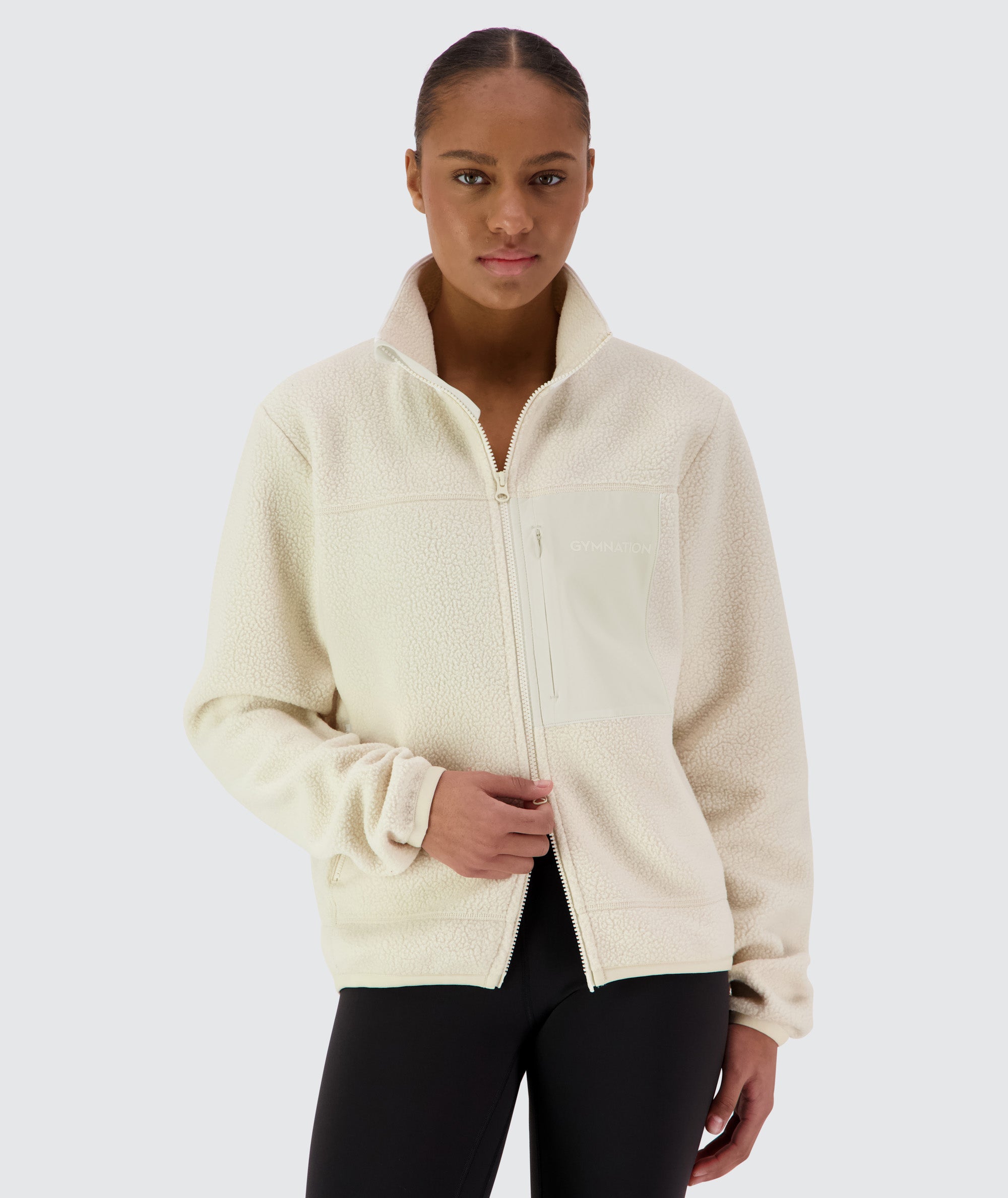 Gymnation Pile Jacket Unisex #color_off-white