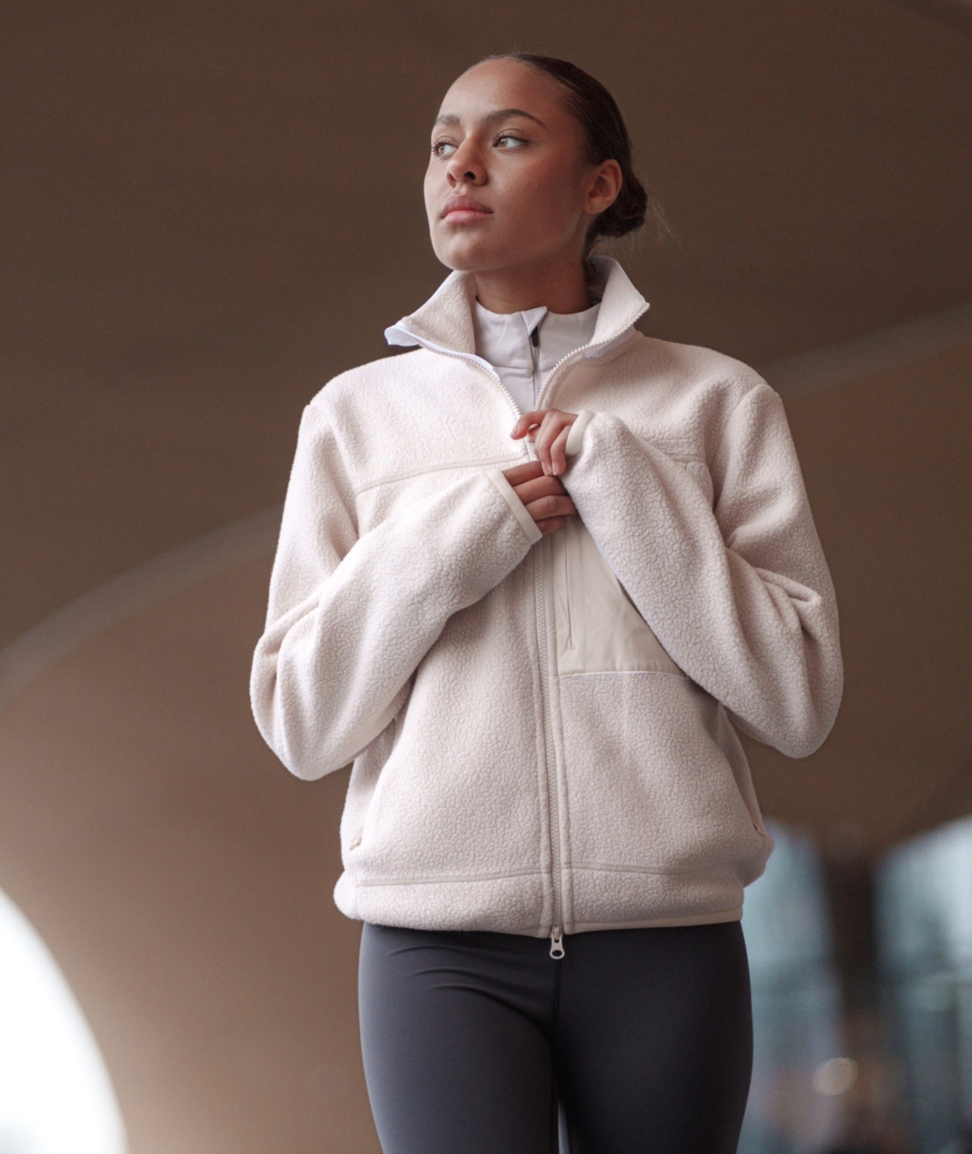 Gymnation Pile Jacket Unisex #color_off-white