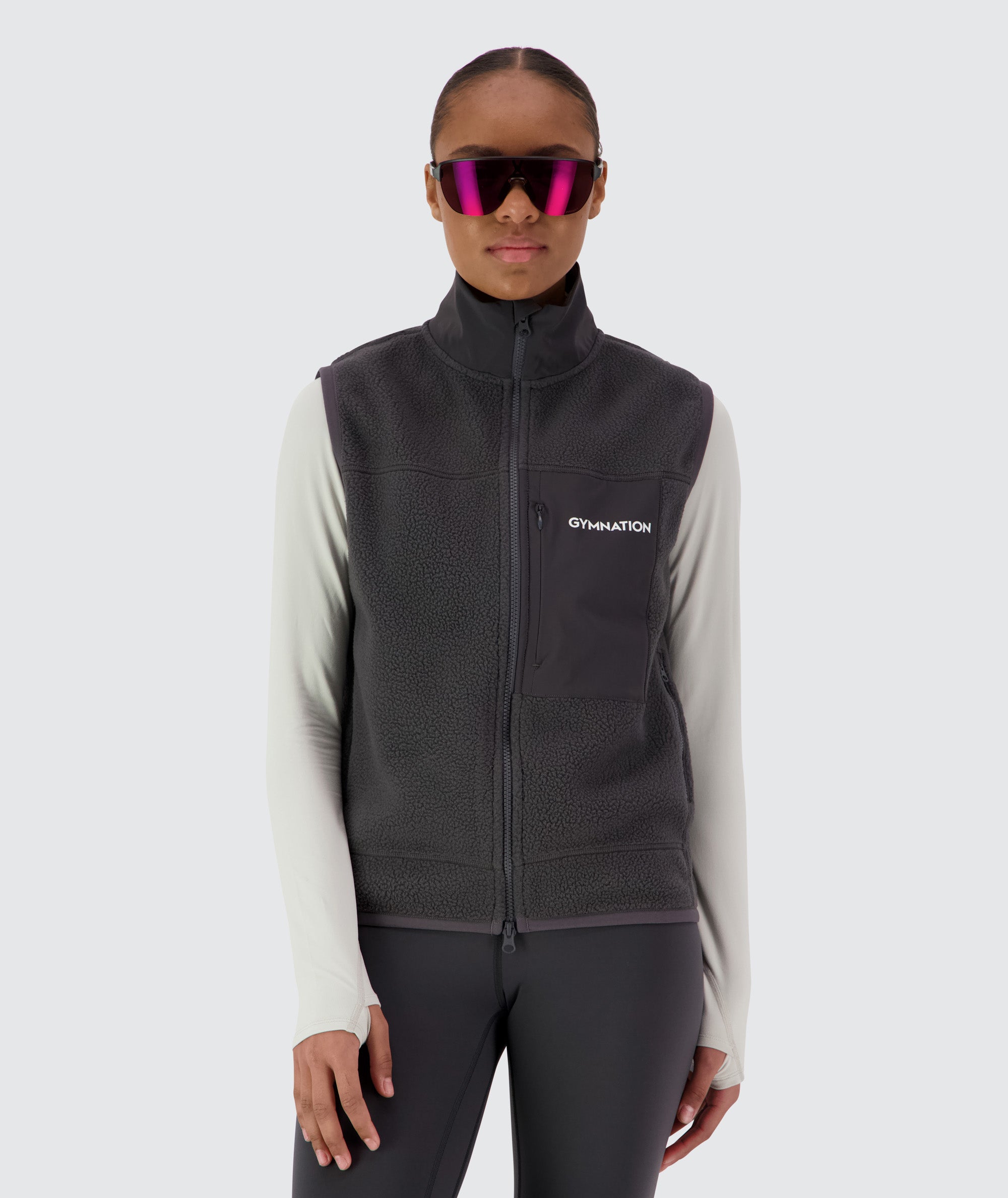 Gymnation Pile Vest Unisex, Model 167 size XXS #color_gravel-grey