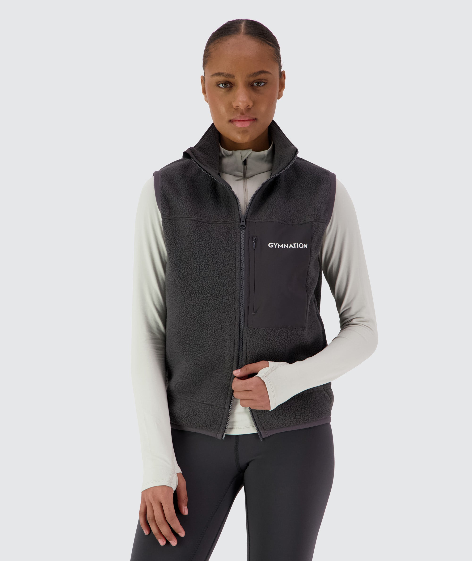 Gymnation Pile Vest Unisex #color_gravel-grey
