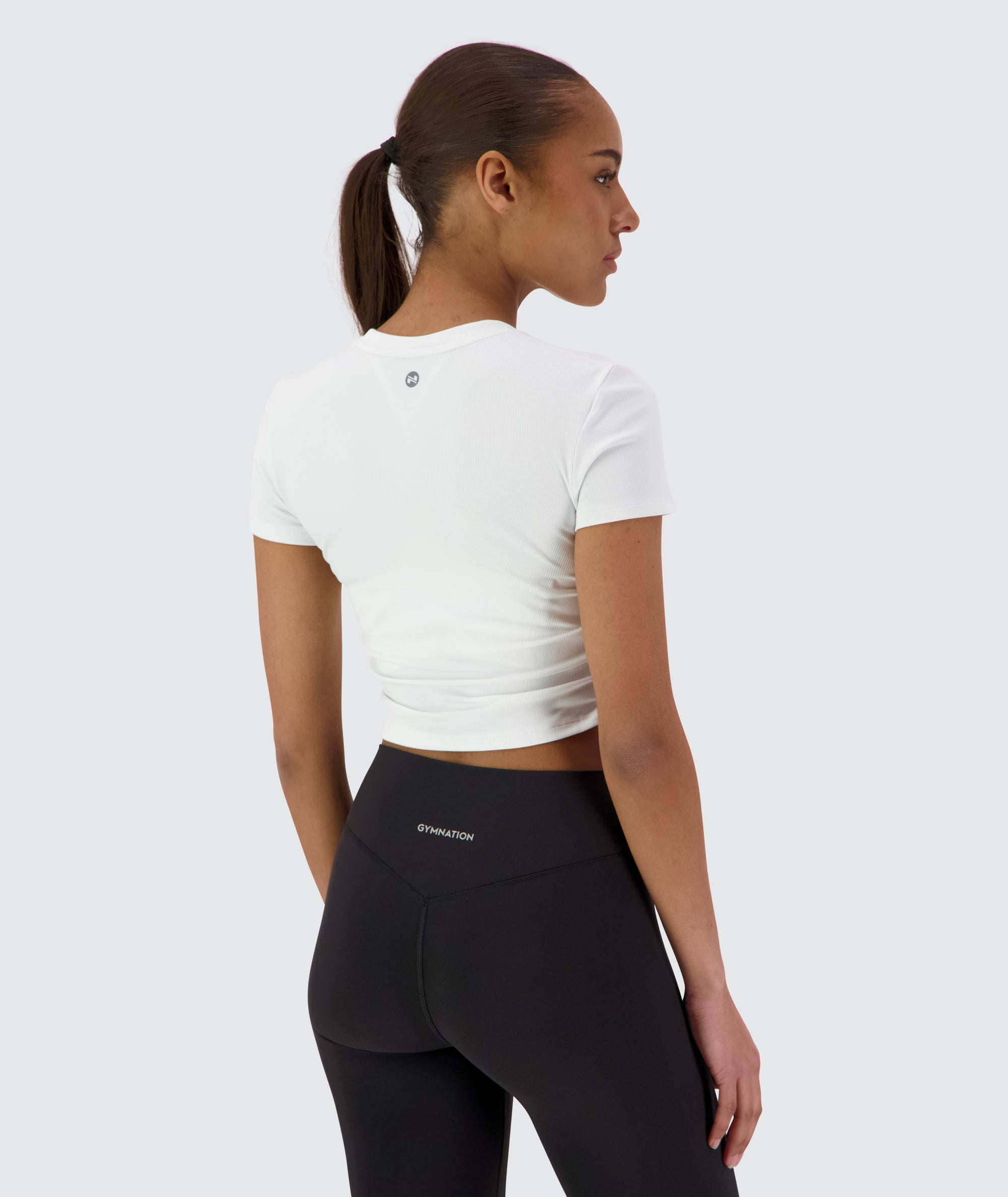 Ribbed Crop Short Sleeve #color_white