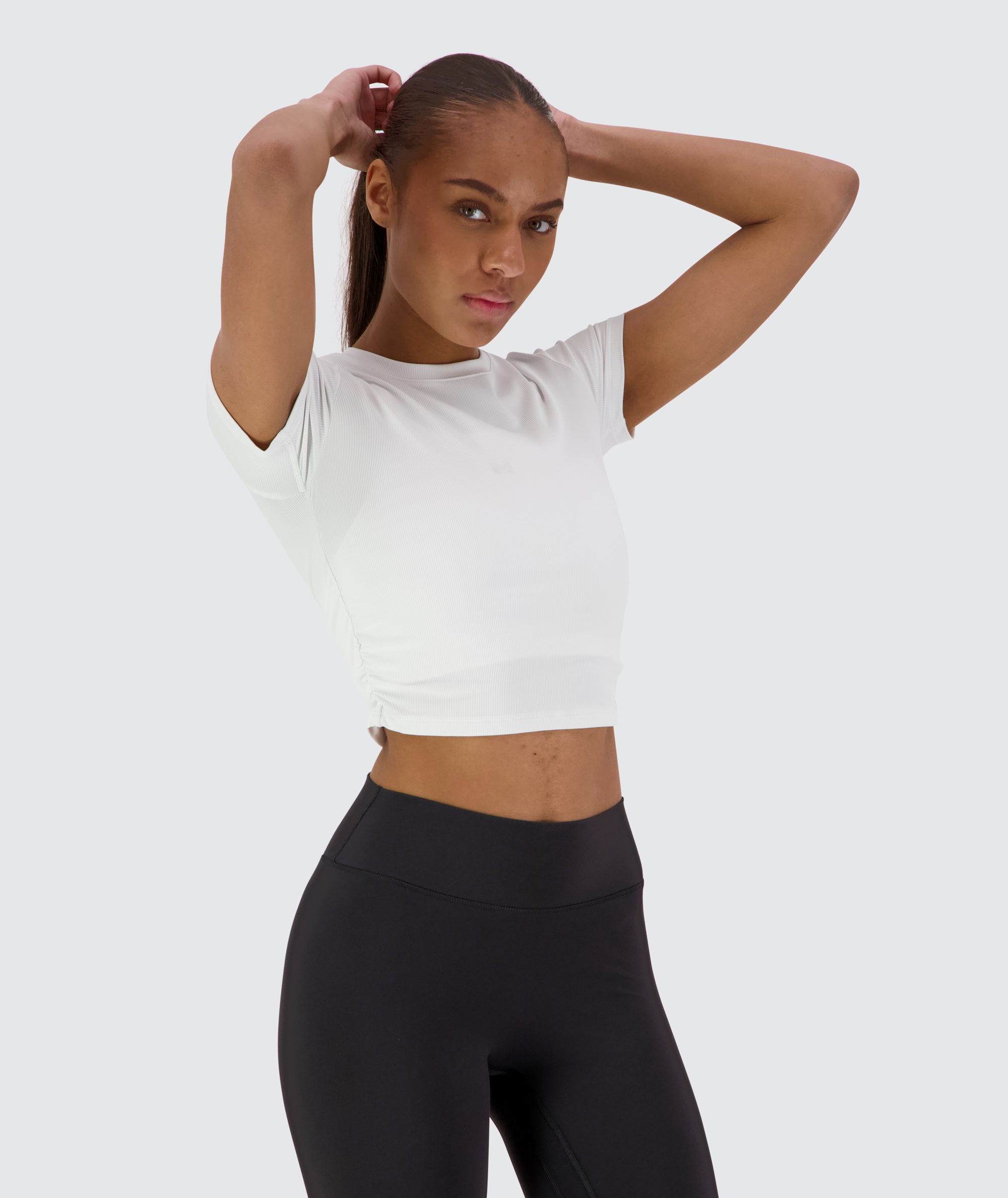 Ribbed Crop Short Sleeve #color_white