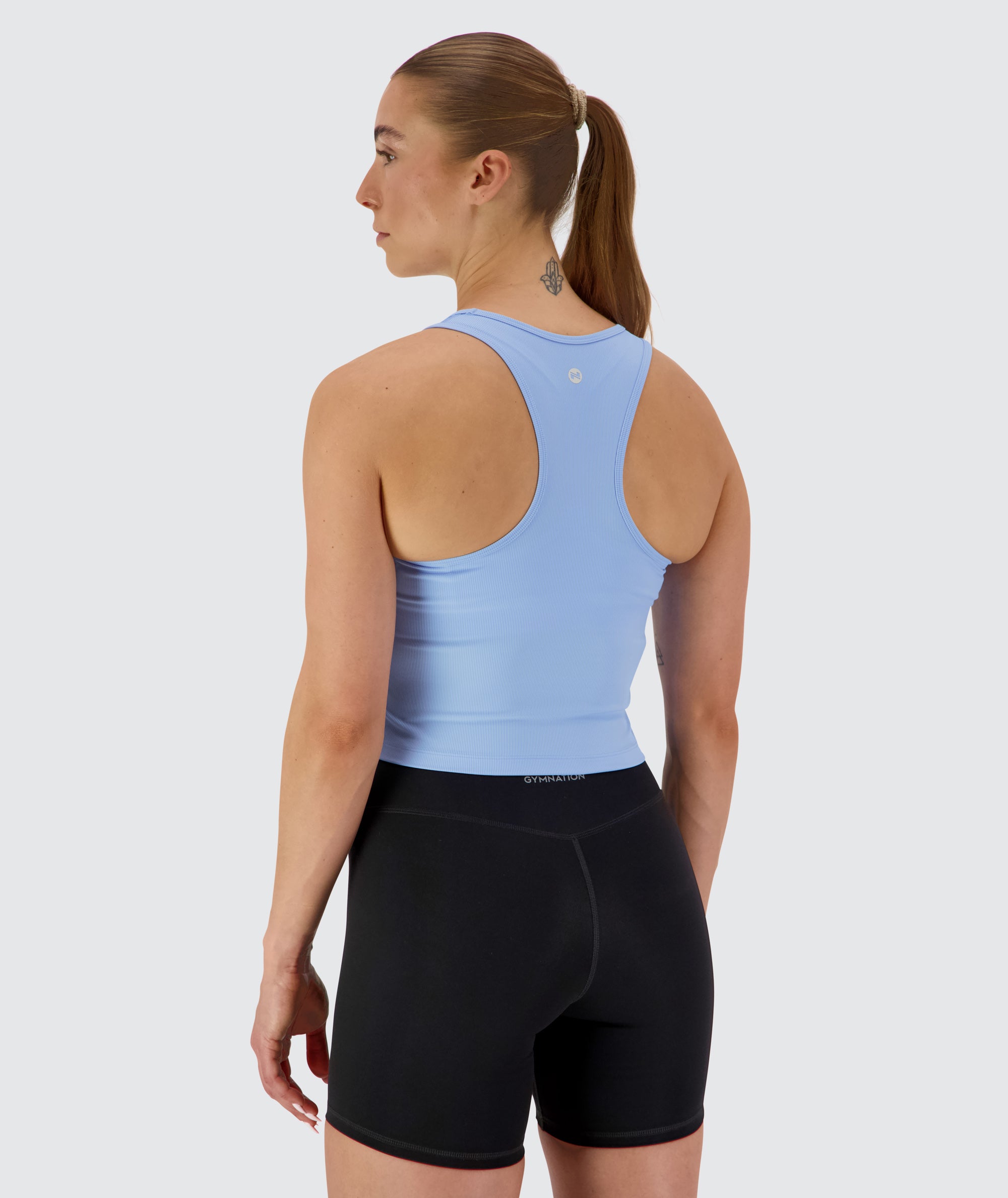 Women's Ribbed Crop Top #color_blue-babe
