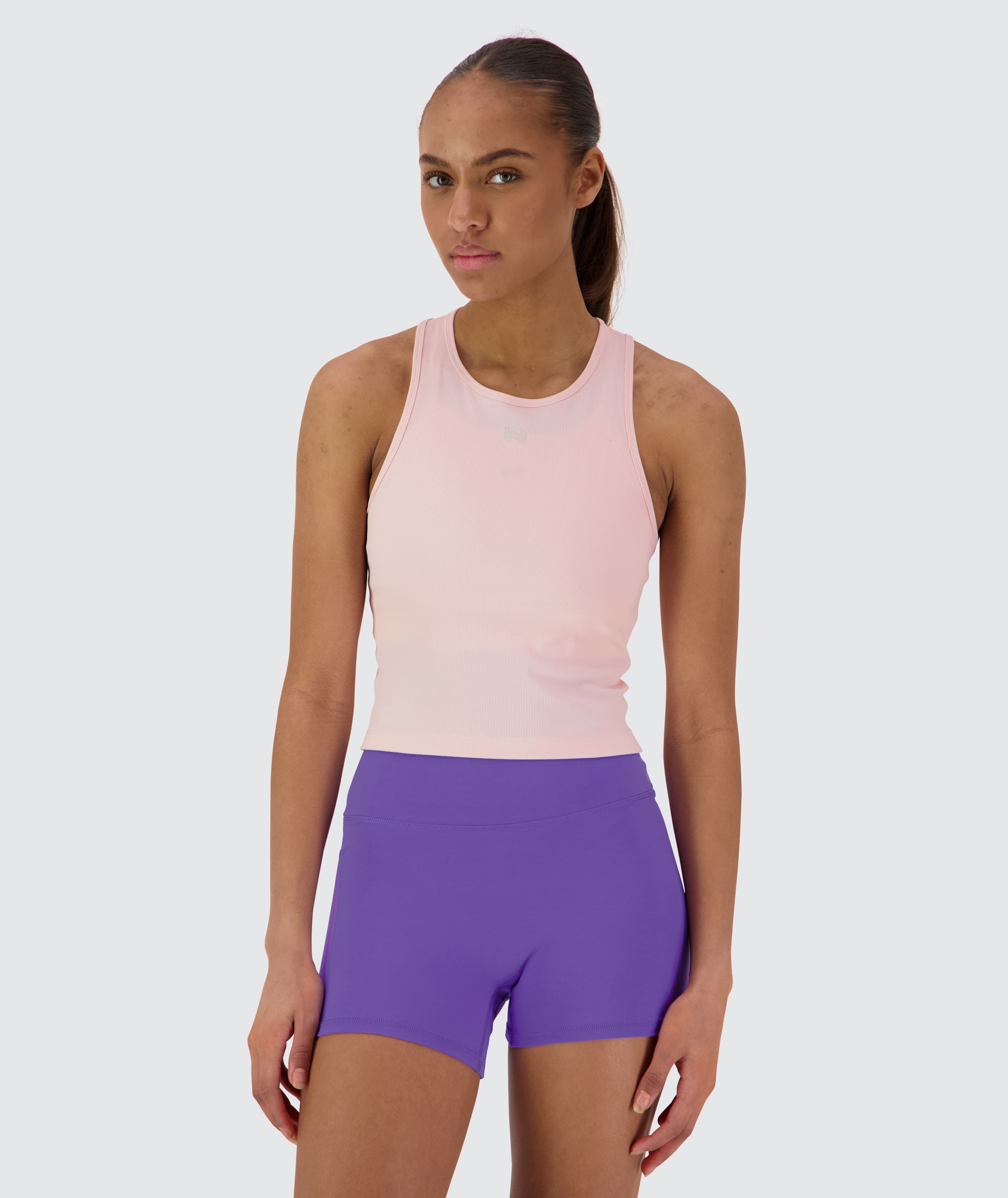ribbed crop top, Model 167 cm / size S#color_powder-pink