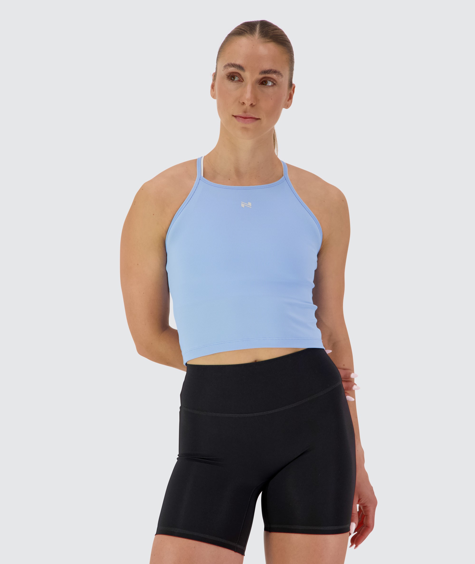 strappy ribbed crop top, Model 176 cm / size S #color_blue-babe
