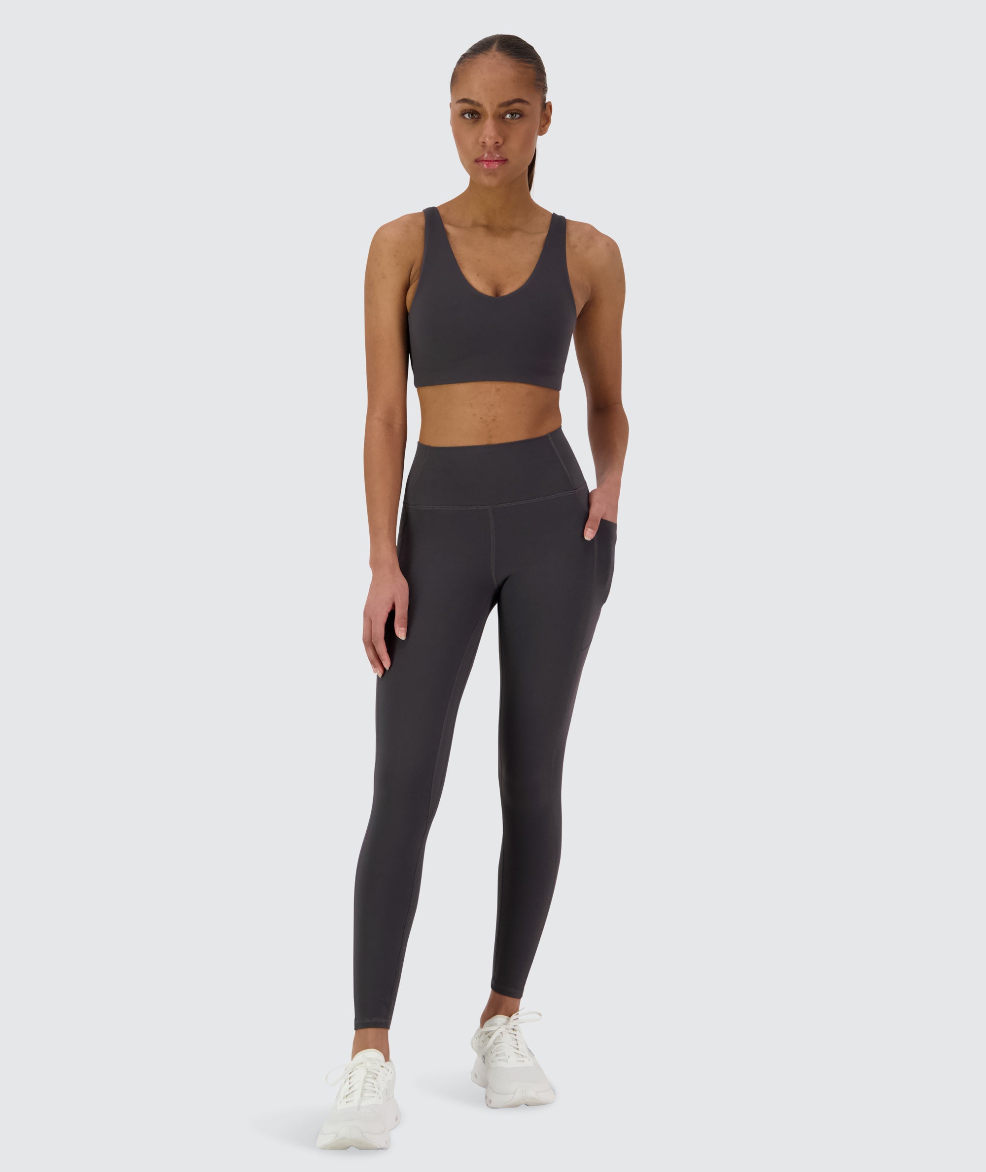 Supersoft V-neck Bra, #color_gravel-grey