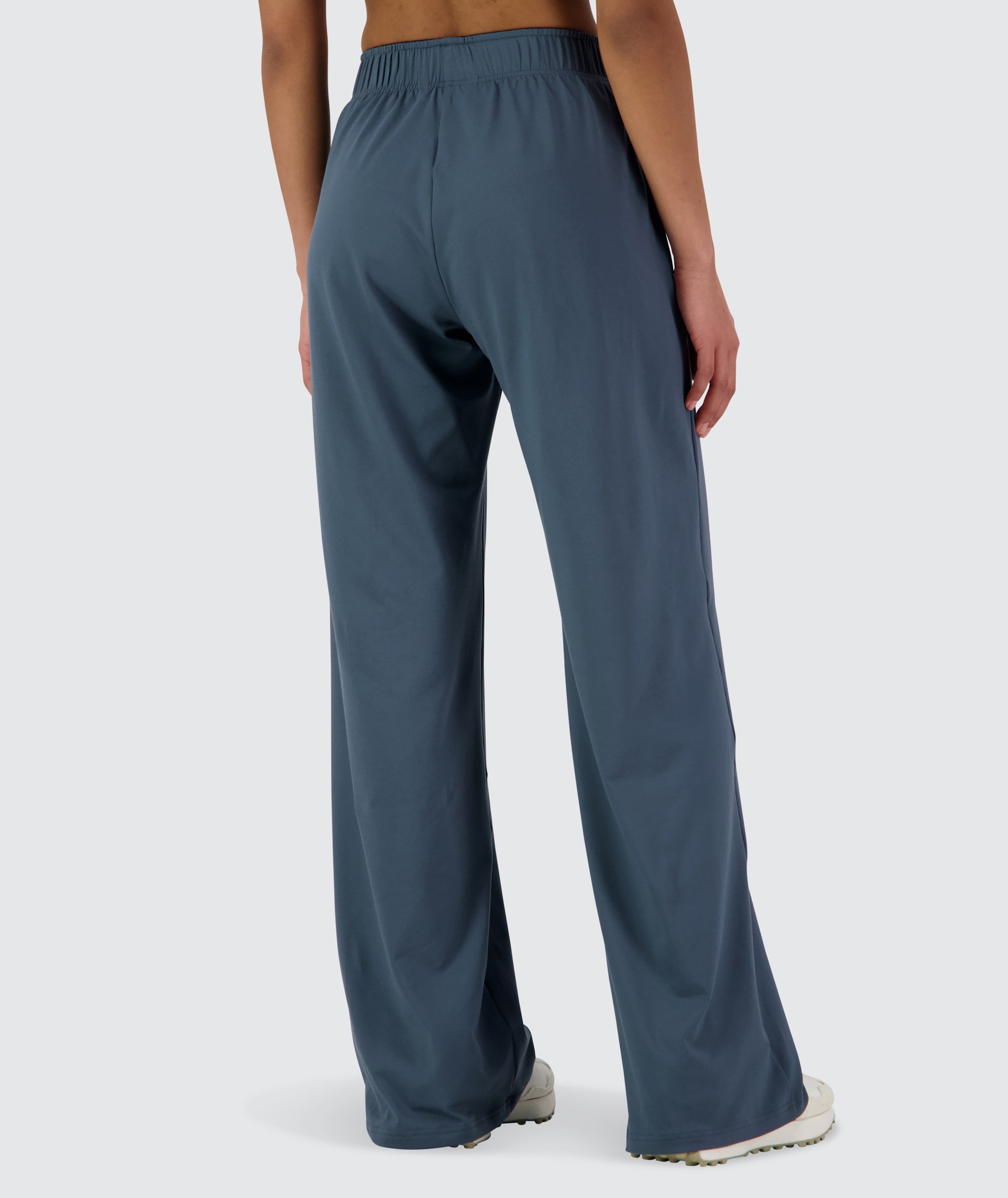 Gymnation Wideleg ComfyKnit Pants #color_Dusty-Navy