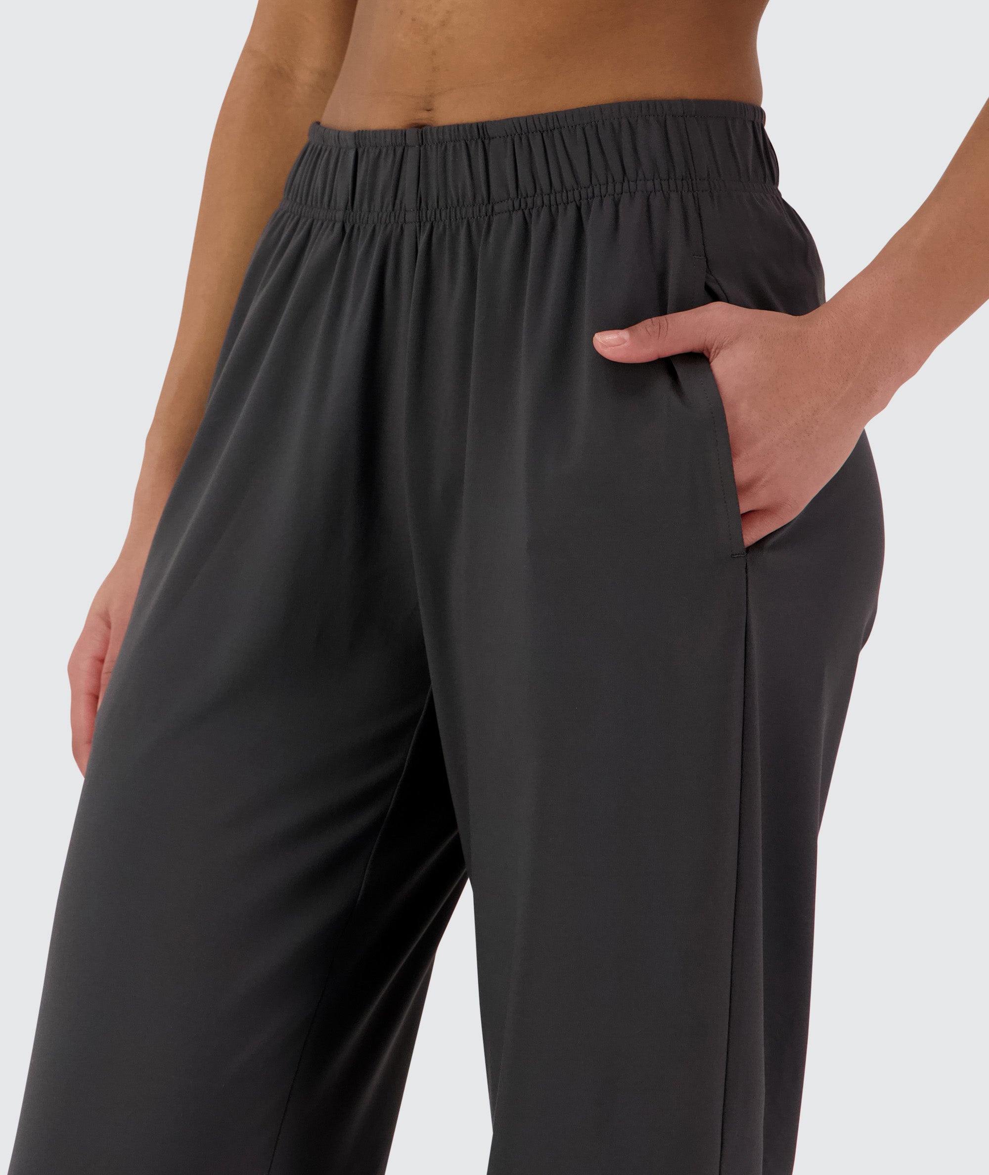 Gymnation Wideleg ComfyKnit Pants #color_gravel-grey