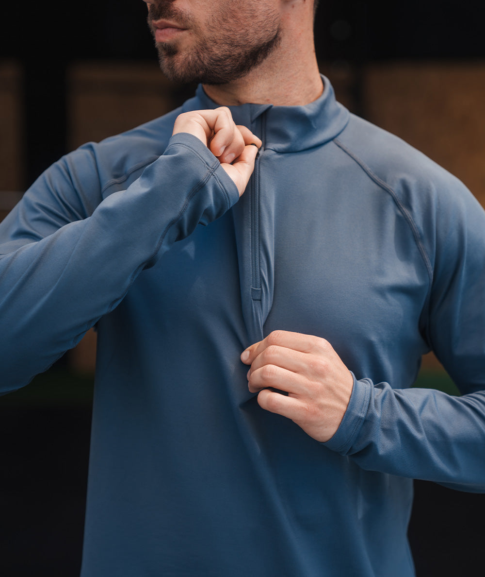 ComfyKnit men's HalfZip #color_dusty-navy