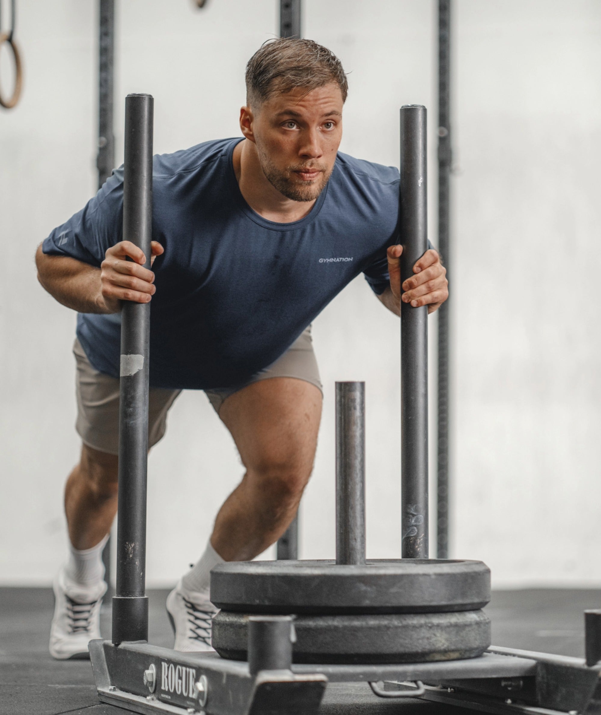 Best men's oversize t-shirt for training#color_navy