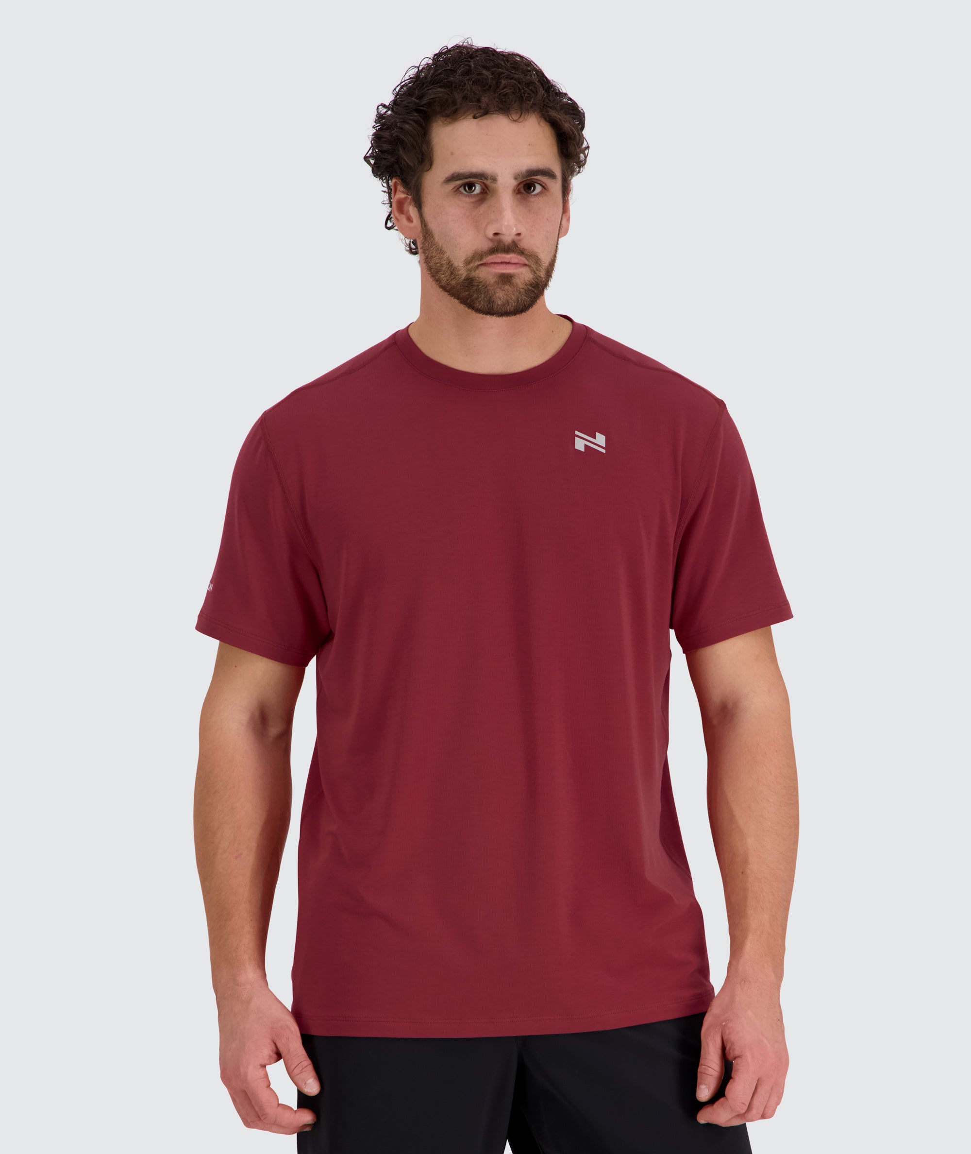 Bestseller Men's Training T-Shirt, Model 179 cm / size L#color_garnet-red