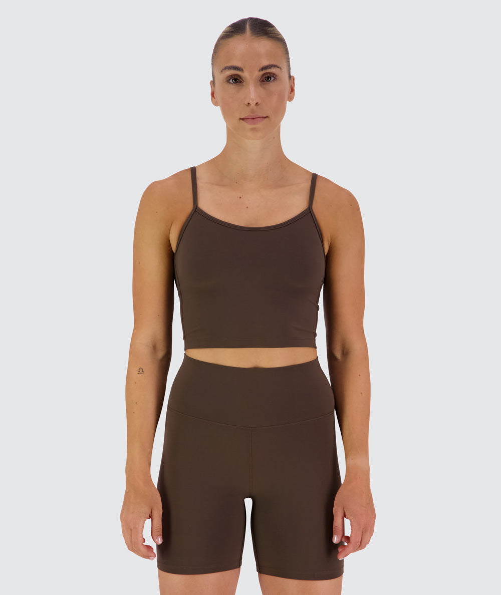 Supersoft bra top, Model 176 cm / size S#color_coffee-bean