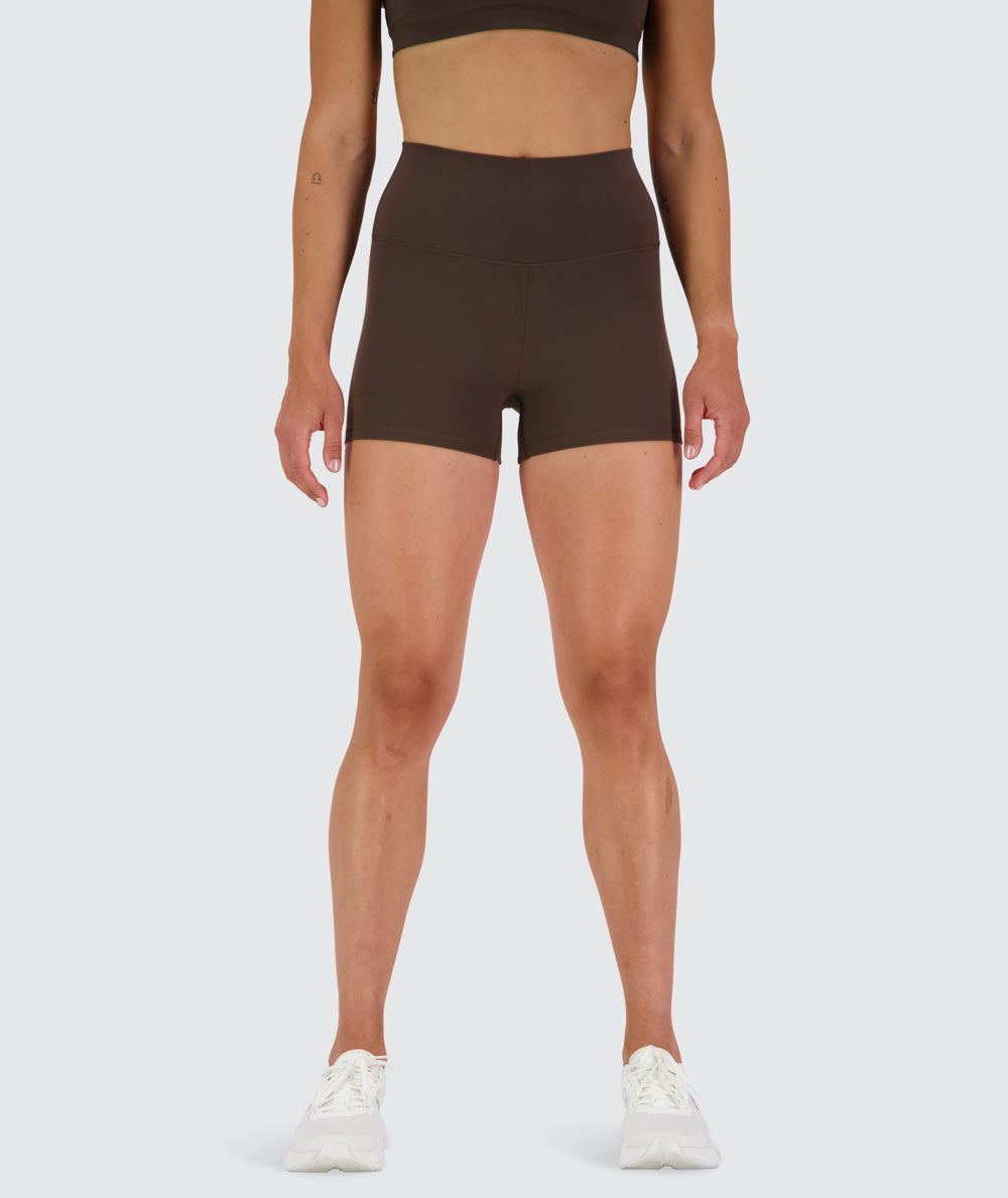 Short supersoft shorts, Model 176 cm / size S#color_coffee-bean