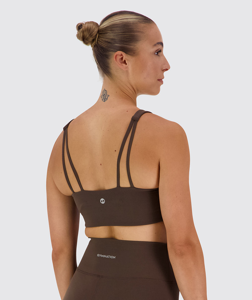 Supersoft V-neck Bra, Model 176 cm / size S#color_coffee-bean