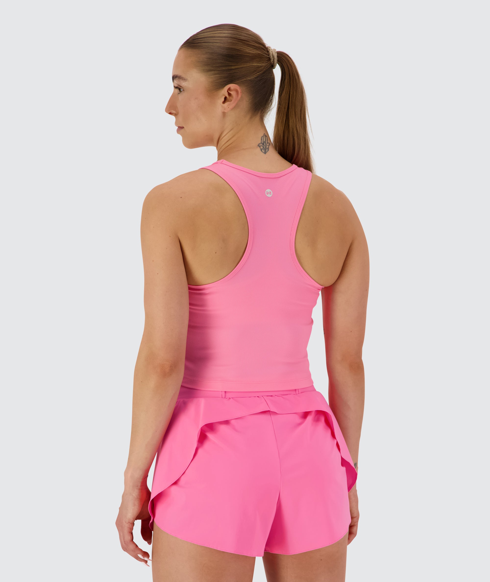 Women's Ribbed Crop Top #color_candy-pink