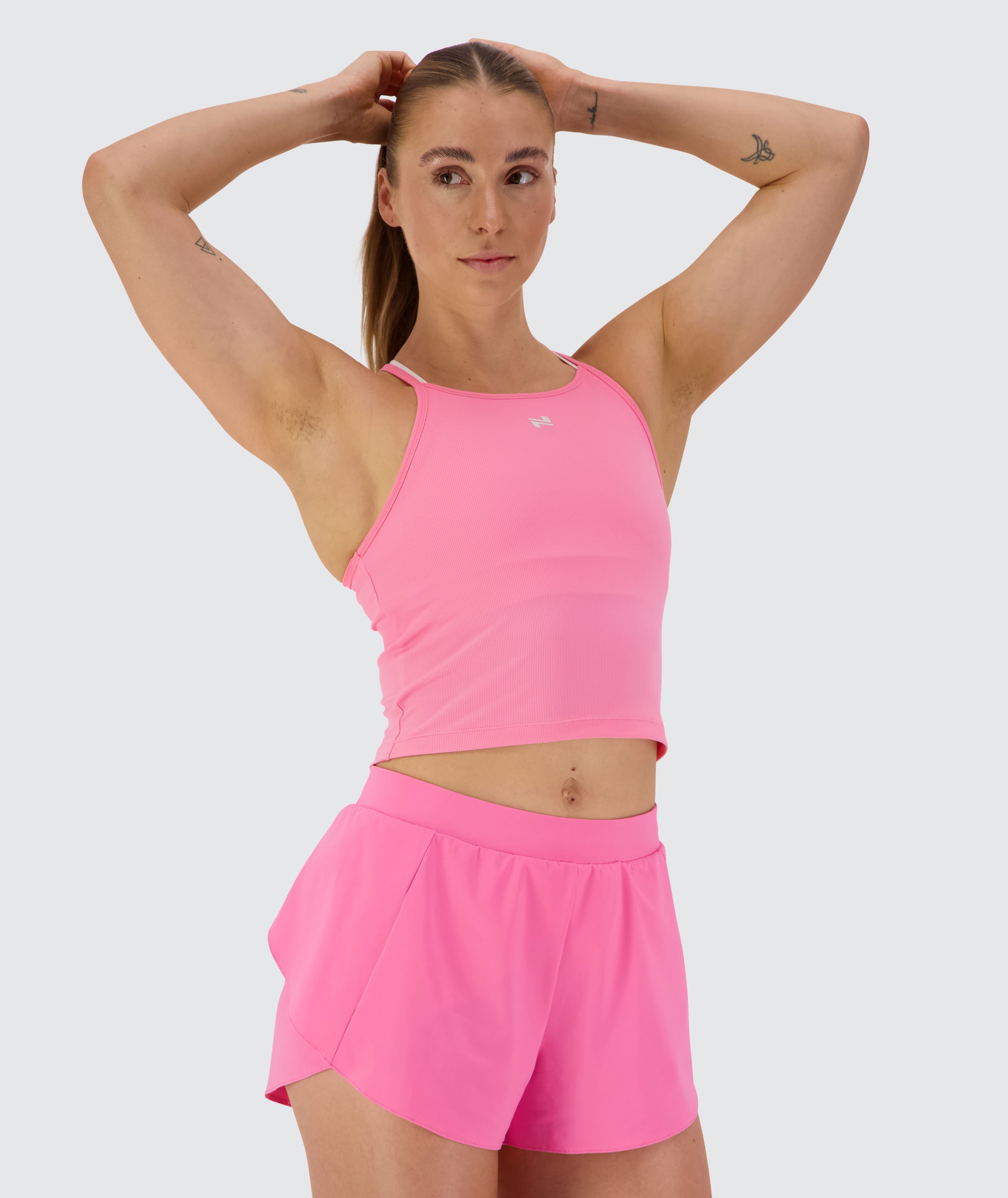 Strappy Ribbed Crop Top #color_candy-pink