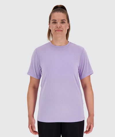 Sustainable and comfortable training t-shirt for women#lavender