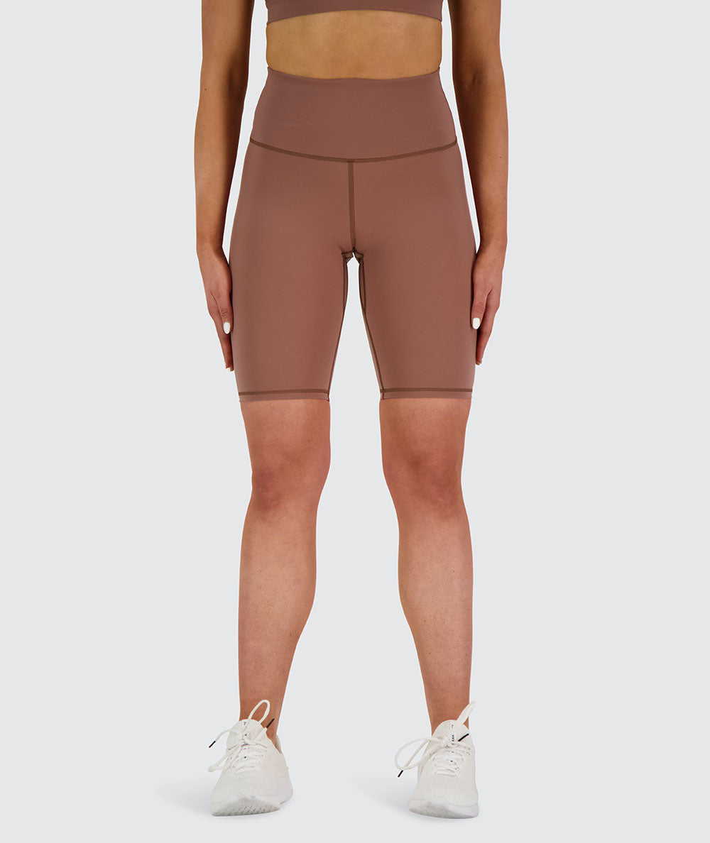 high-waist biker shorts, Model 173 cm / size S#color_brick