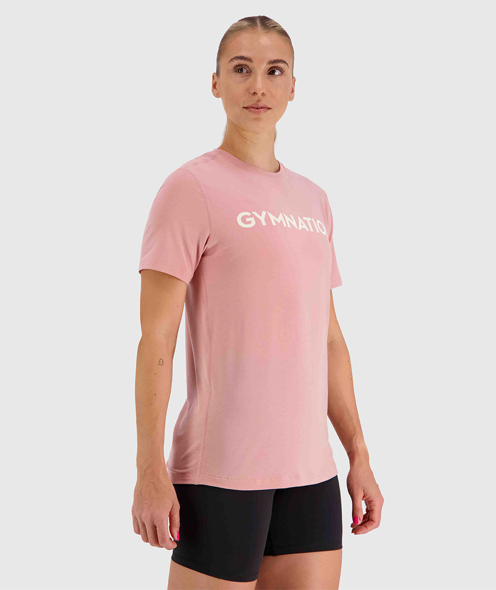 Gymnation everyday tee, Model 176 cm / size S#color_mauve-pink
