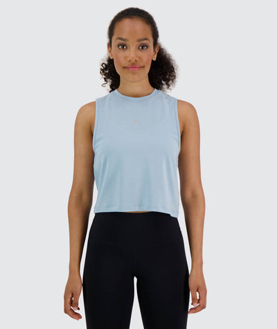 muscle crop top#ice blue