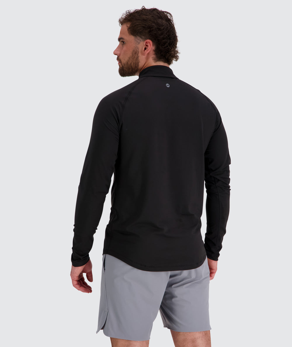 Men's light and sporty half-zip, Model 179 cm / size M#color_black