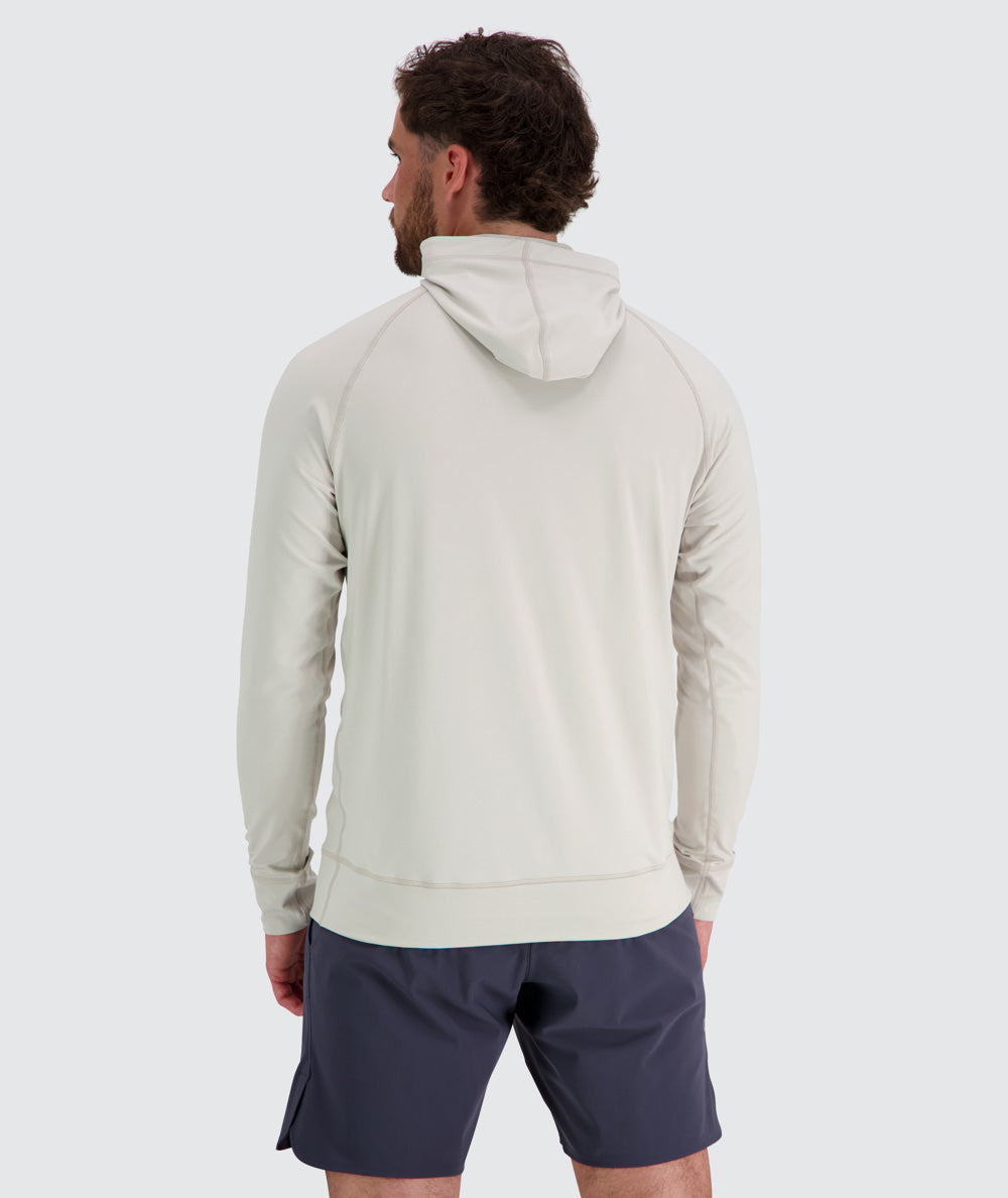 Men's hoodie for training, Model 179 cm / size M#color_fog