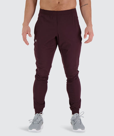 Men's performance joggers#wine-red