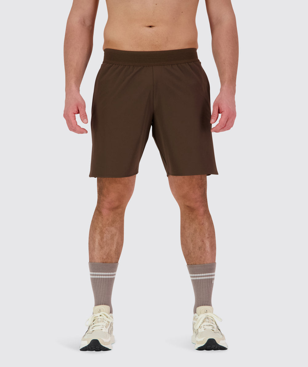 Men's performance shorts, Model 179 cm / size M#color_coffee-bean