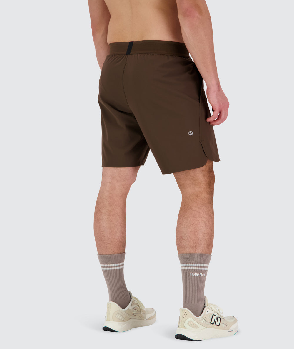 Men's performance shorts#color_coffee-bean